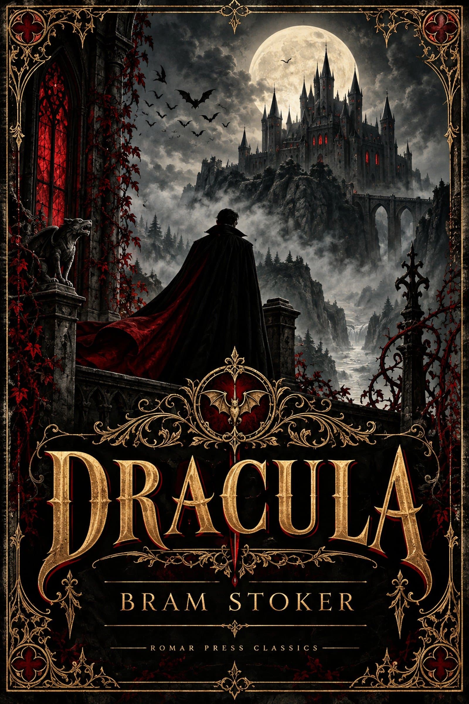 Cover of Dracula by Bram Stoker, ROMAR Press Classics