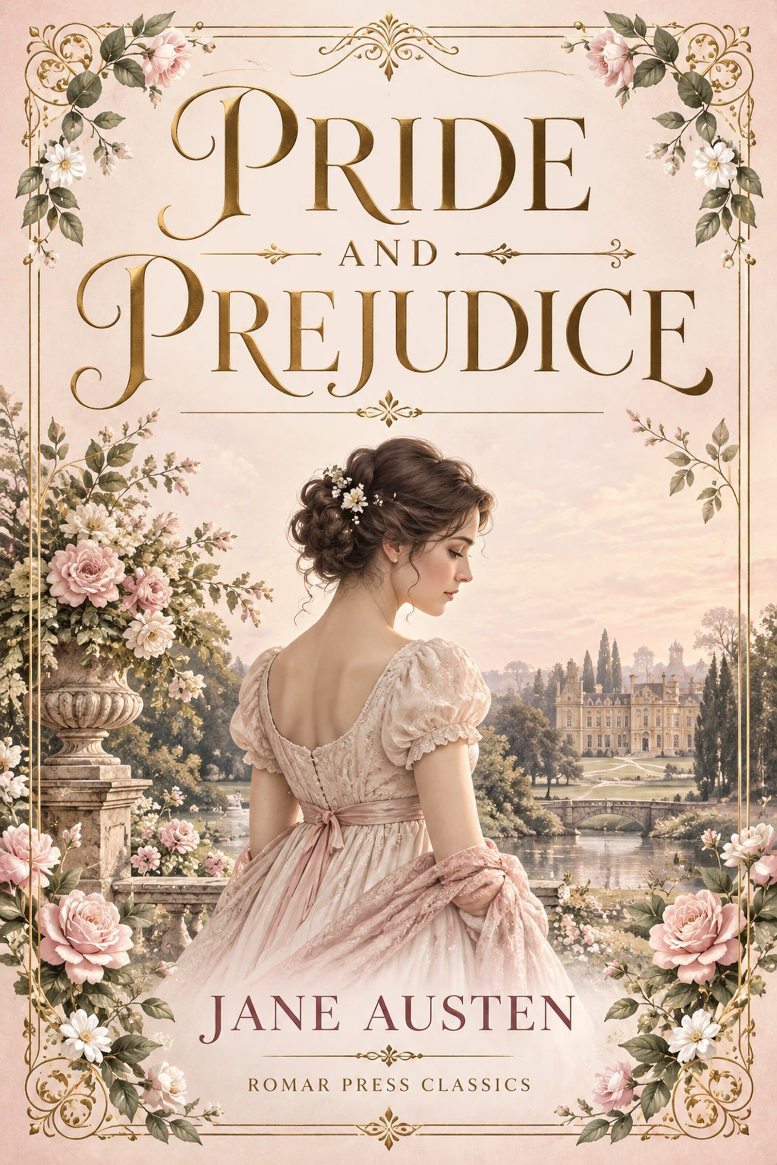 Cover of Pride and Prejudice by Jane Austen, ROMAR Press Classics