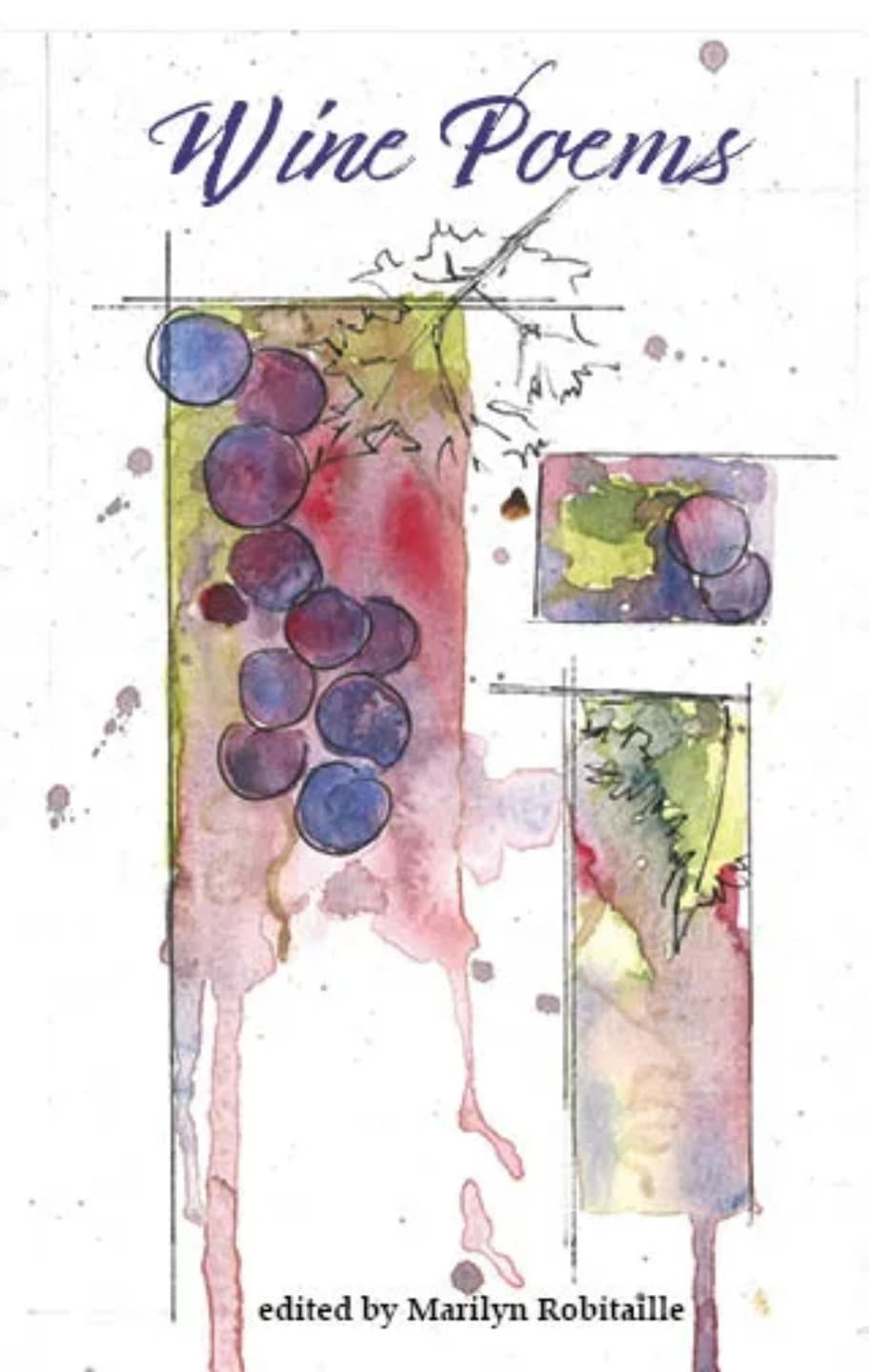 Watercolour cover art for Wine Poems by Diana Synatzske